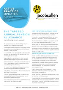 The Tapered Annual Pension Allowance