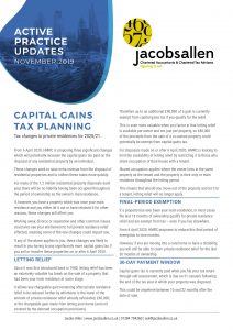 Capital gains tax planning