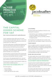 The Capital Goods Scheme for VAT