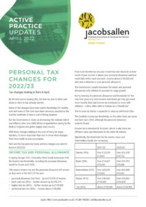 Active Practice Updates Document - Personal Tax Changes