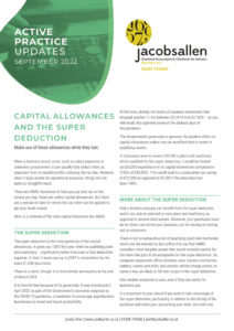 capital allowances and the super deductions